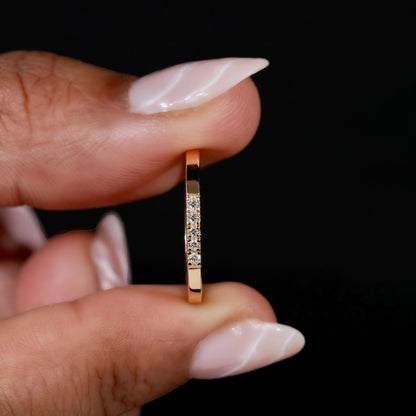 5 Stone Lab Diamond Band Thin Stackable Wedding Ring