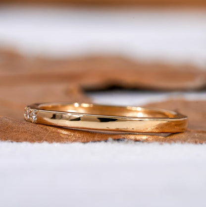 5 Stone Lab Diamond Band Thin Stackable Wedding Ring