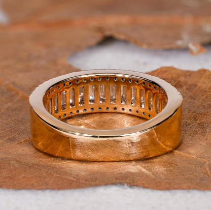 Baguette Lab Diamond Eternity Band – 14K Gold Stackable Ring