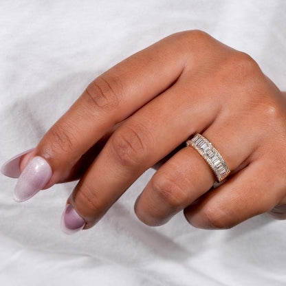 Baguette Lab Diamond Eternity Band – 14K Gold Stackable Ring