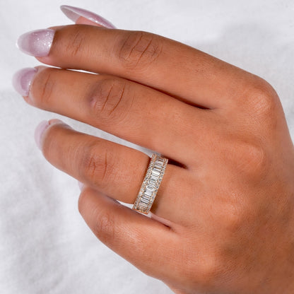 Baguette Lab Diamond Eternity Band – 14K Gold Stackable Ring