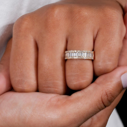 Baguette Lab Diamond Eternity Band – 14K Gold Stackable Ring