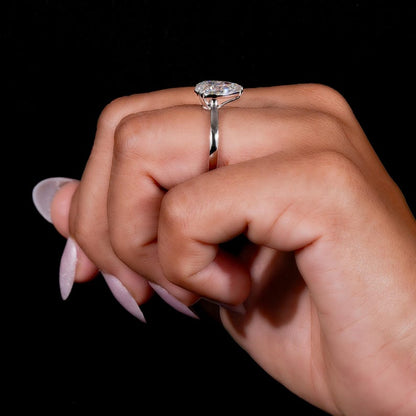 IGI Certified Pear Cut Lab Grown Diamond Solitaire Engagement Ring