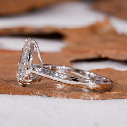 IGI Certified Pear Cut Lab Grown Diamond Solitaire Engagement Ring