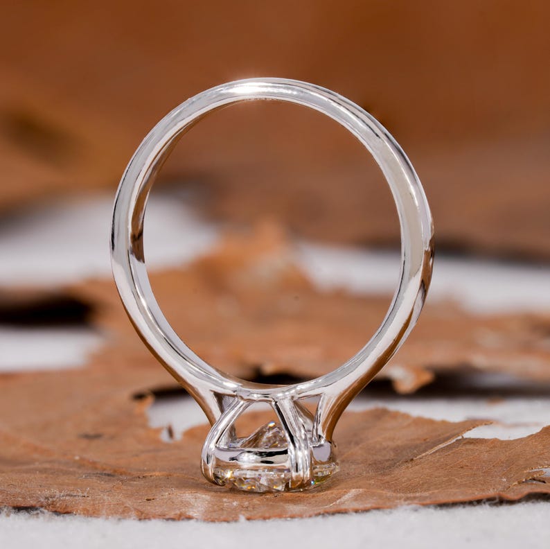 IGI Certified Pear Cut Lab Grown Diamond Solitaire Engagement Ring