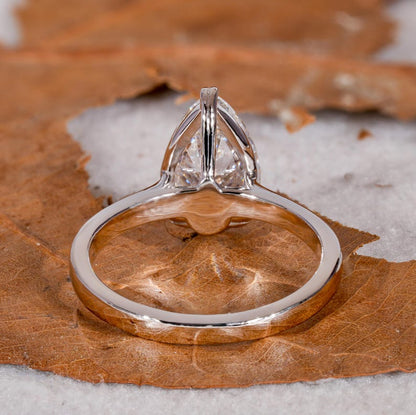 IGI Certified Pear Cut Lab Grown Diamond Solitaire Engagement Ring
