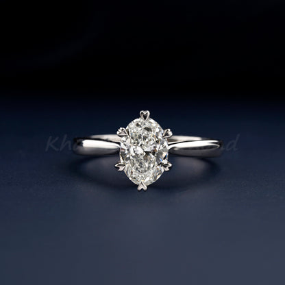 Oval Lab Grown Diamond Engagement Ring â€“ Solitaire Ring