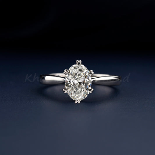 Oval Lab Grown Diamond Engagement Ring â€“ Solitaire Ring