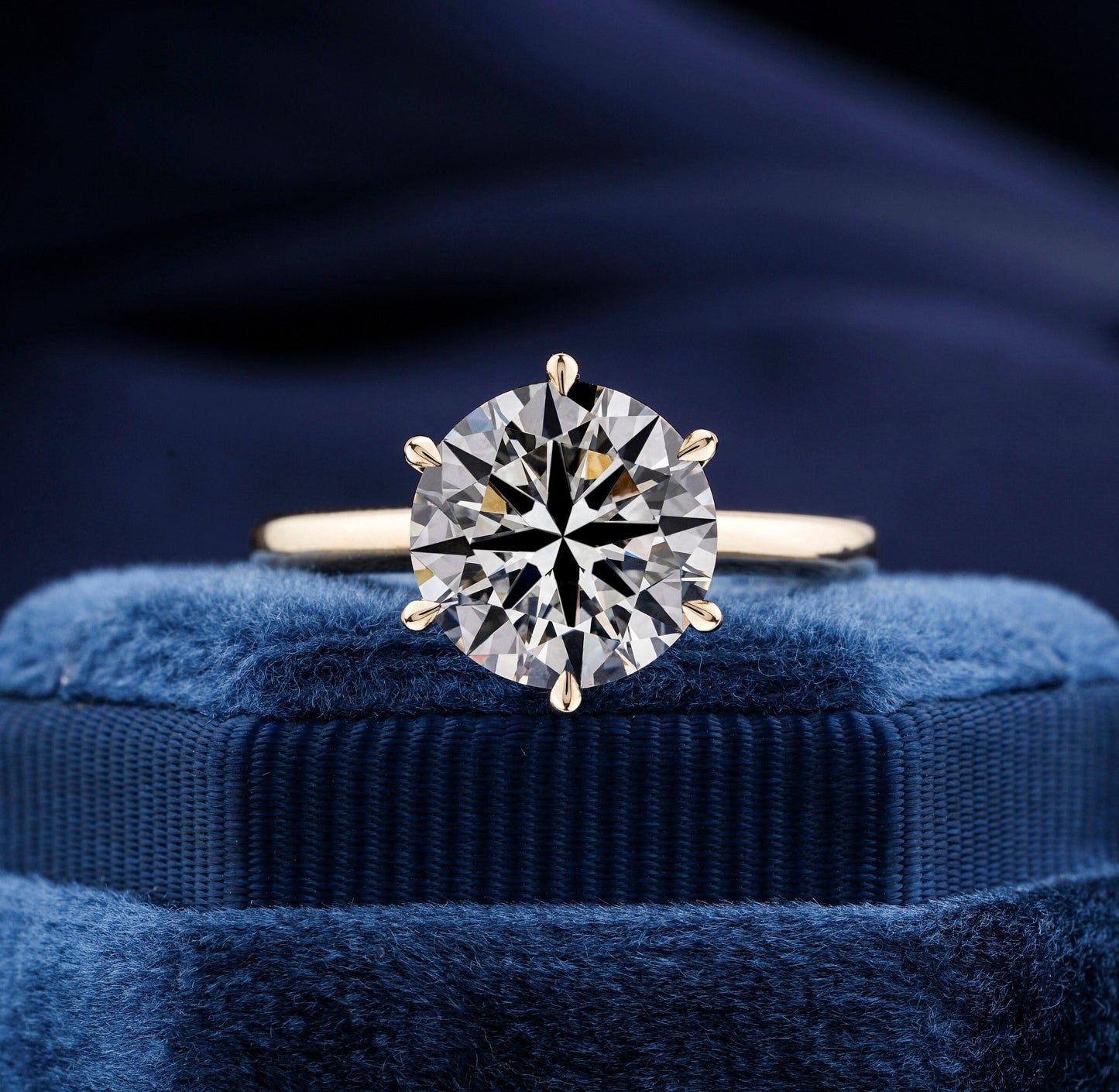 Lab Diamond Solitaire Ring – Round 6 Prong Engagement Ring