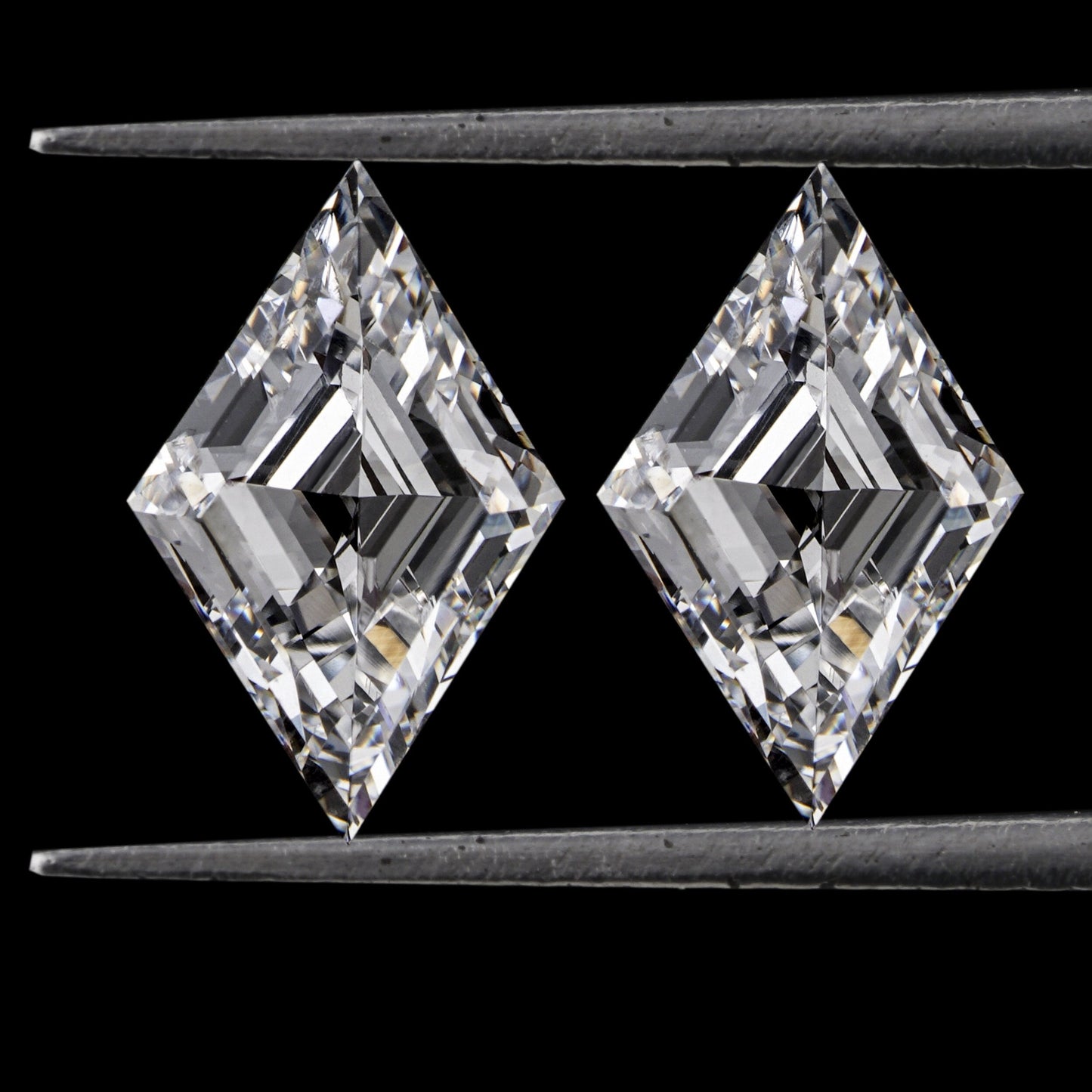 Lozenge Cut Lab Diamond Stud Earrings in 14K White Gold | Gift for Her
