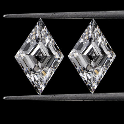 Lozenge Cut Lab Diamond Stud Earrings in 14K White Gold | Gift for Her