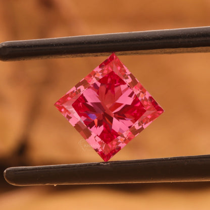 1CT Princess Vivid Pink Lab Diamond | Fancy CVD Loose Diamond for Ring