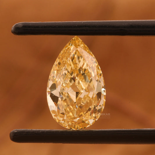 1CT Pear Vivid Yellow Lab Diamond | Loose IGI | Conflict Free