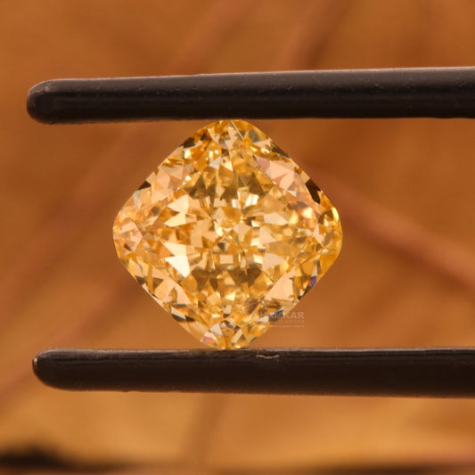 1CT Cushion Yellow Lab Diamond | Fancy Color Loose Diamond