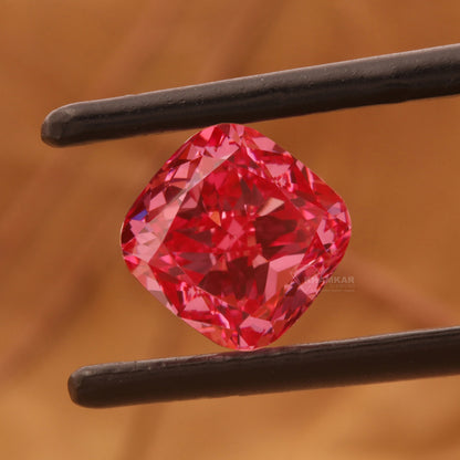 1.00 CT Pink Cushion Lab Diamond Engagement Ring