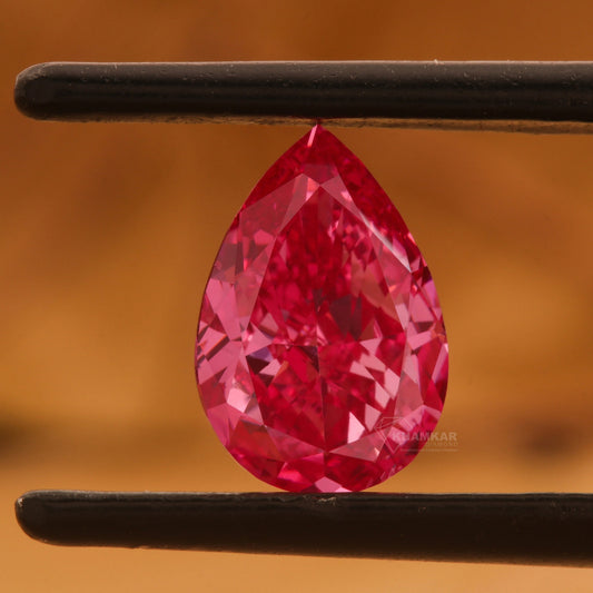 Pear Vivid Pink Lab Diamond, Fancy Colored Stone for Ring & Earrings
