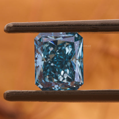 1CT Vivid Blue Lab Diamond | Radiant Cut Loose Diamond