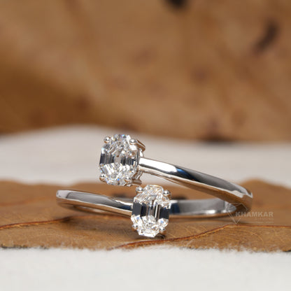 Oval Lab Diamond Toi Et Moi Engagement Ring For Her