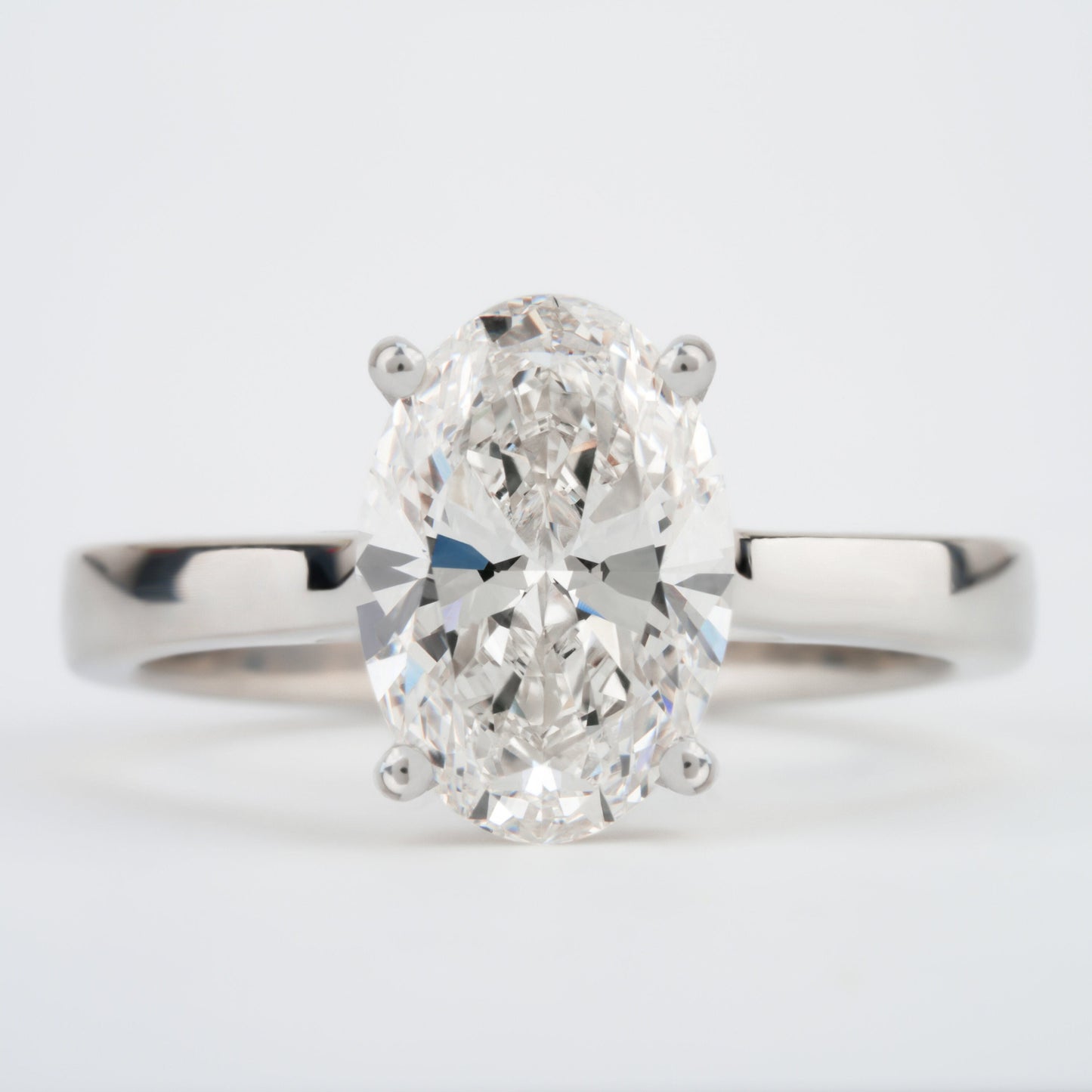 Oval Lab Diamond Ring Solitaire Engagement Ring, IGI Certified