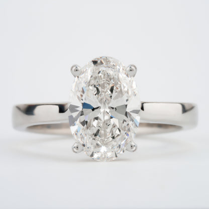 Oval Lab Diamond Ring Solitaire Engagement Ring, IGI Certified