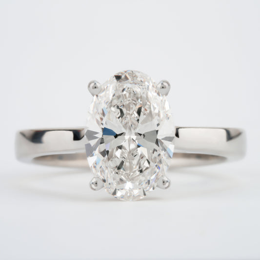 Oval Lab Diamond Ring Solitaire Engagement Ring, IGI Certified