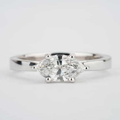 East West Marquise Lab Diamond Engagement Ring