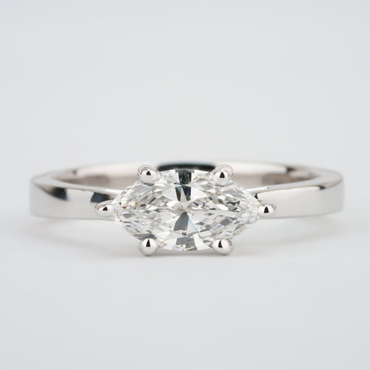 East West Marquise Lab Diamond Engagement Ring