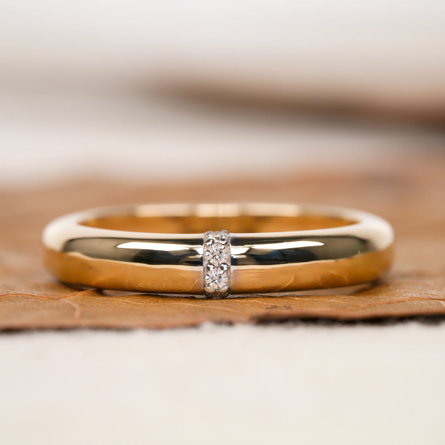 14K Gold Lab Diamond Pave Bubble Dome Ring