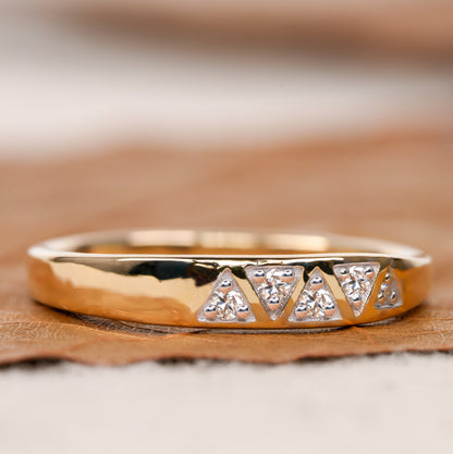 14K Gold Lab Diamond Slim Signet Pinky Ring