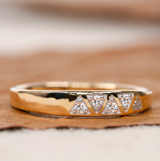 14K Gold Lab Diamond Slim Signet Pinky Ring