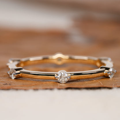 Unique Lab Diamond Bamboo Stacking Ring