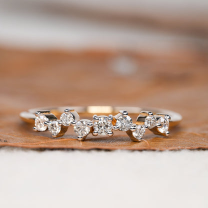 Lab Grown Diamond Cluster Engagement Ring – Minimalist Multi Stone Ring