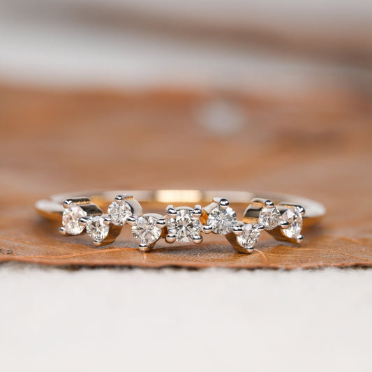 Lab Grown Diamond Cluster Engagement Ring – Minimalist Multi Stone Ring