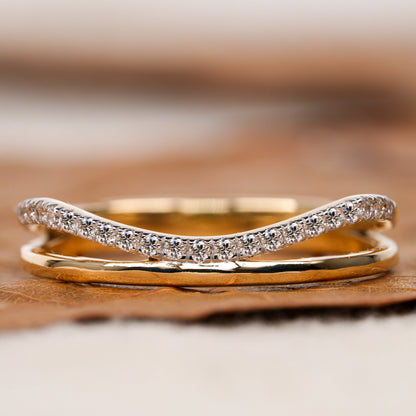 Lab Diamond Double Band Ring – 14K Gold
