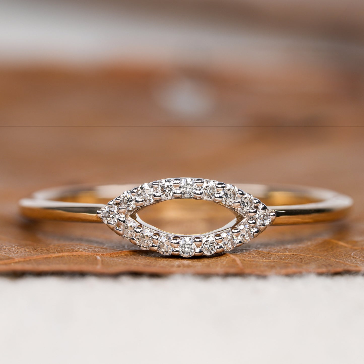 14K Solid Gold Round Lab Grown Diamond Minimalist Engagement Ring