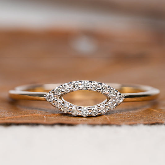14K Solid Gold Round Lab Grown Diamond Minimalist Engagement Ring
