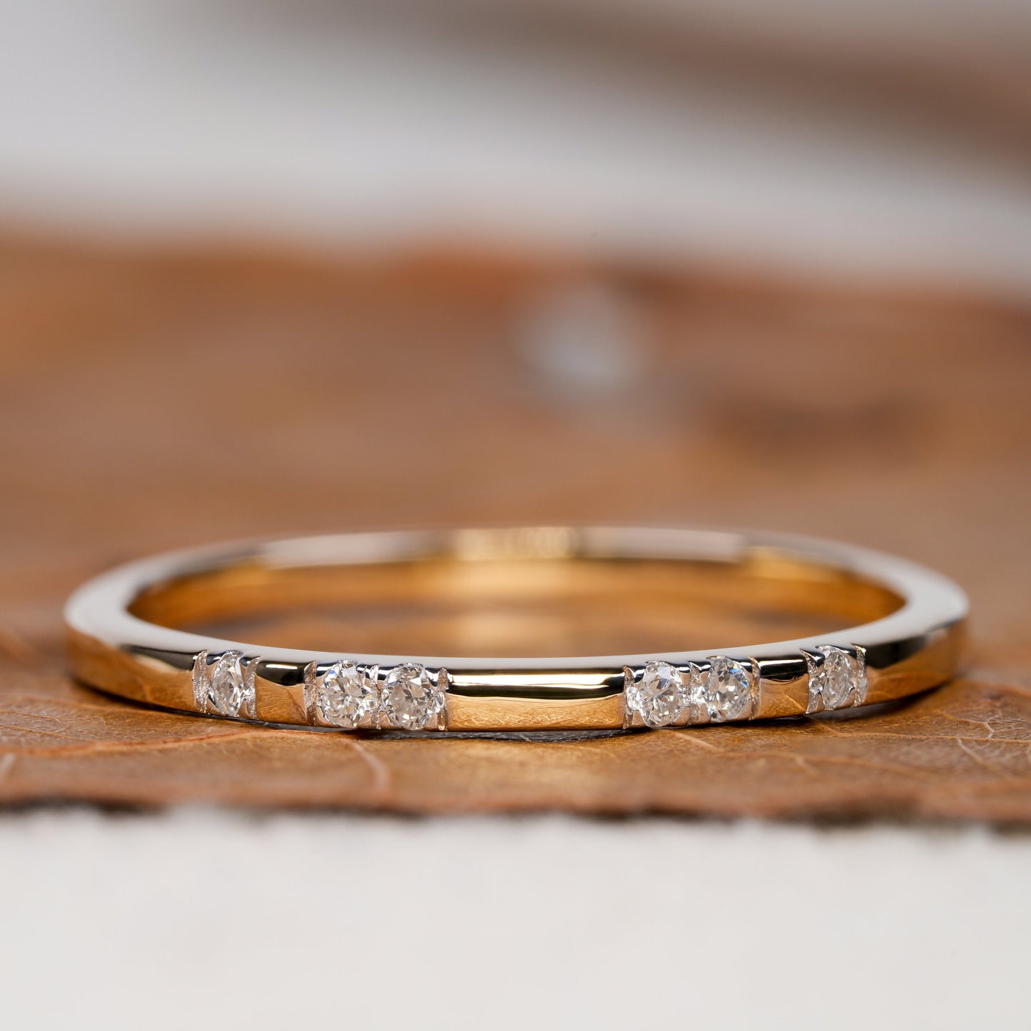 14K Gold Lab Diamond Micro Pave Wedding Band