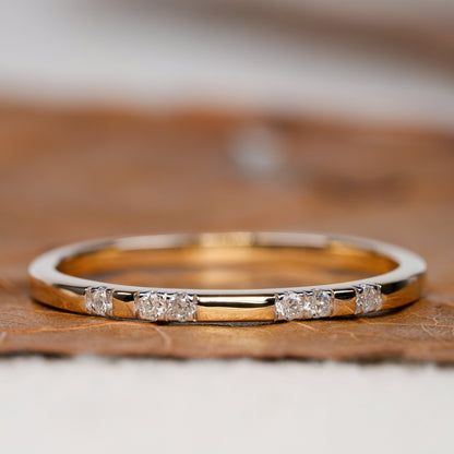 14K Gold Lab Diamond Micro Pave Wedding Band