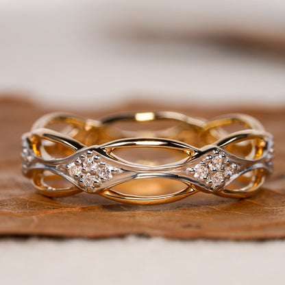 14K Gold Marquise Link Band Minimal Dainty Ring for her