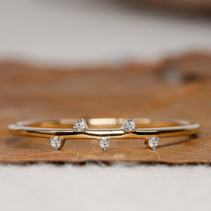 Simple Round Diamond Ring Lab Diamond Dainty Minimalist & Daily Wear Ring