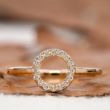 Open Circle Lab Diamond Ring – Minimalist Dainty Daily Wear Ring