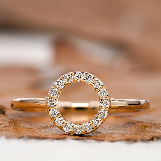 Open Circle Lab Diamond Ring – Minimalist Dainty Daily Wear Ring