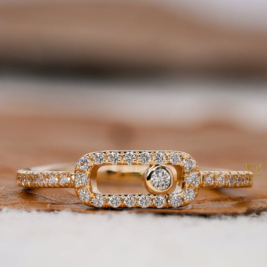 Lab Diamond Bezel Set Ring – Minimal 14K Gold Promise Ring