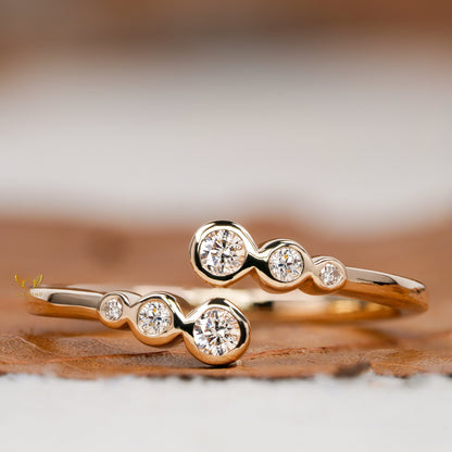 Lab Grown Diamond Bezel Set Bypass Anniversary Ring