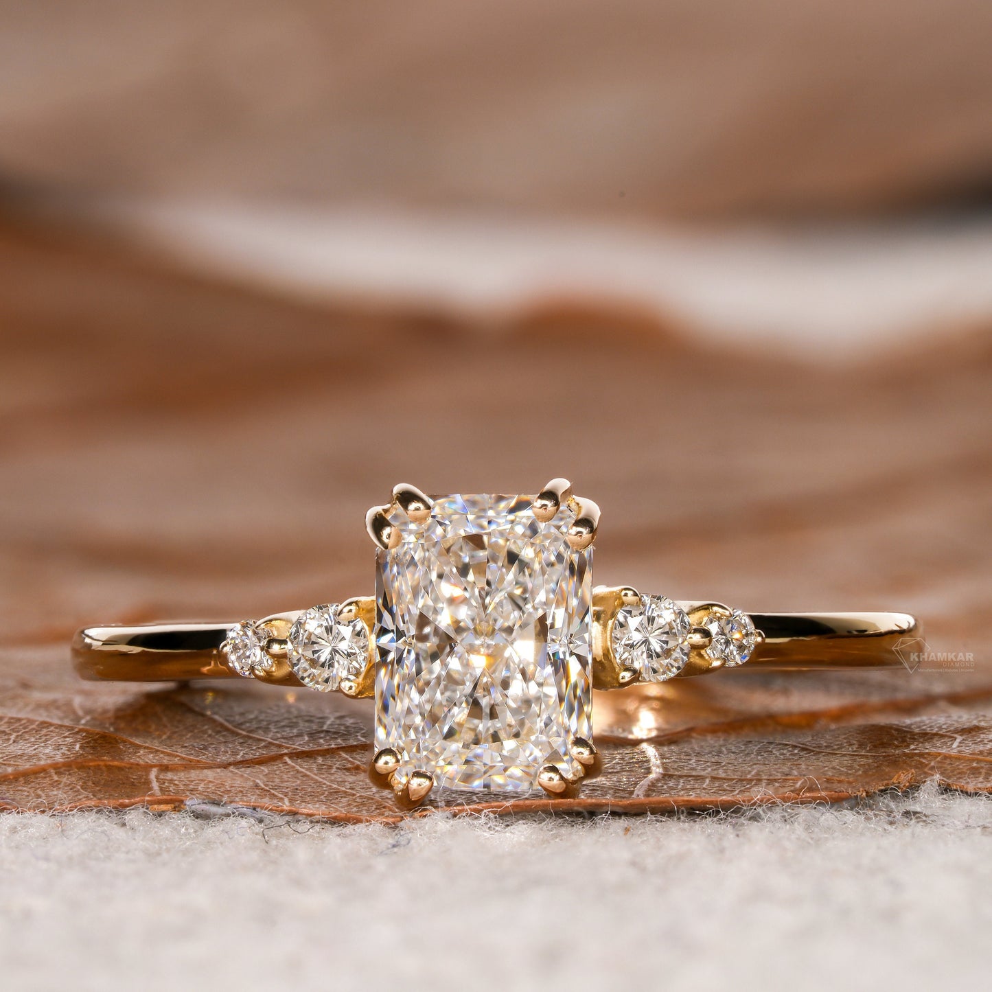 Radiant Cut Lab Diamond Anniversary Ring For Women