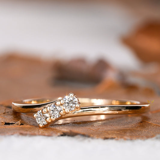 Tiny Lab Grown Diamond Three Stone Engagement Ring for Her