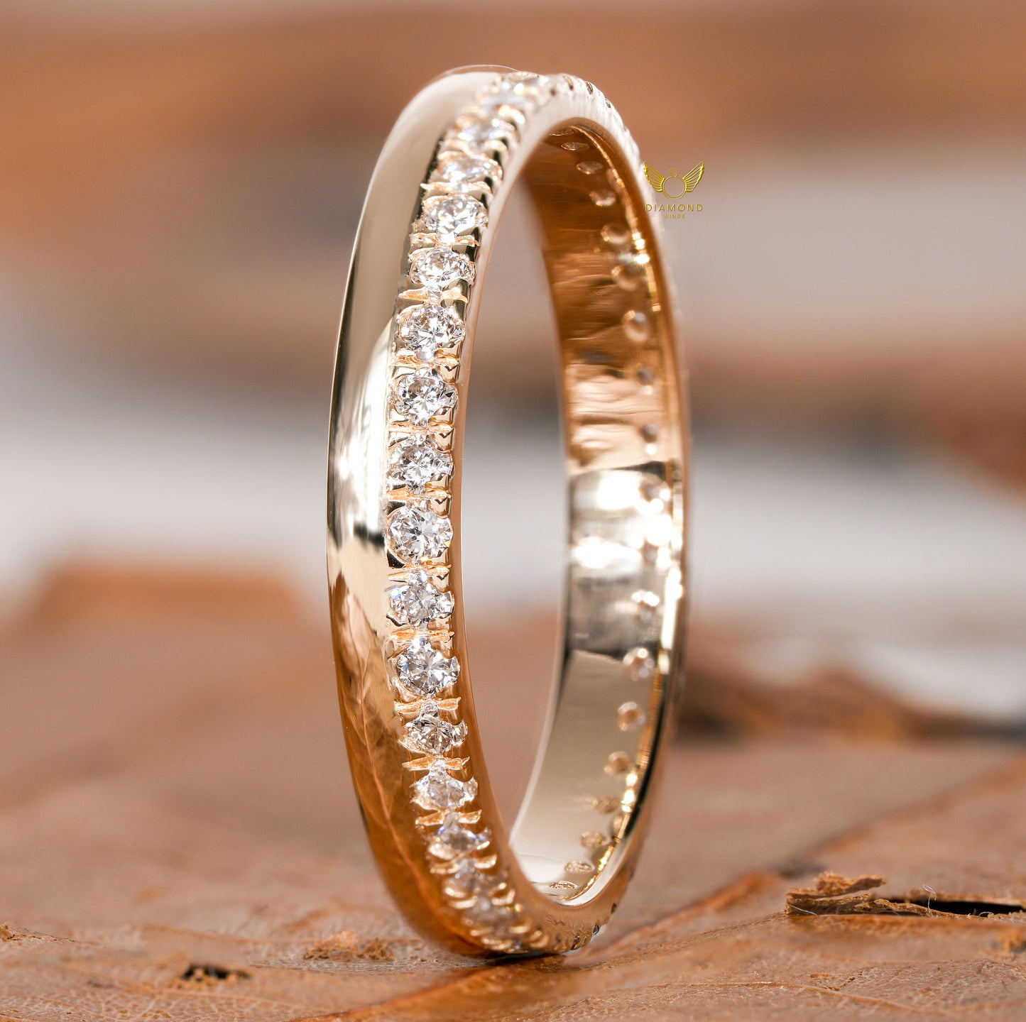 Lab Diamond Full Eternity Band – Minimal 14K Gold Stackable Ring