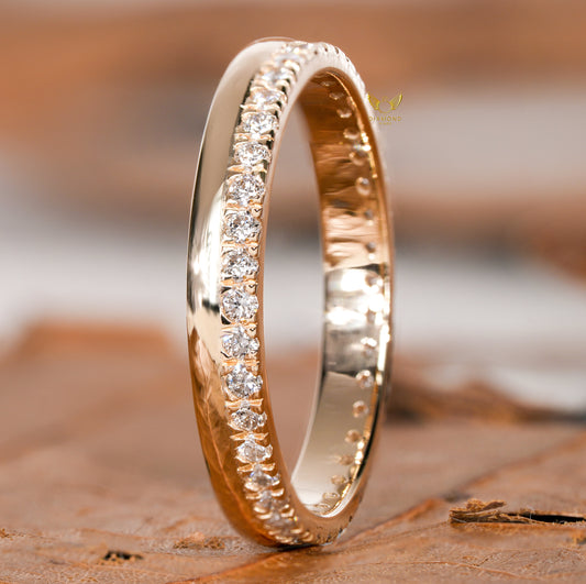 Lab Diamond Full Eternity Band – Minimal 14K Gold Stackable Ring