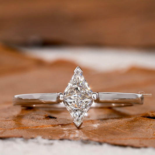 Triangle Lab Diamond Two-Stone Ring Unique Engagement Ring