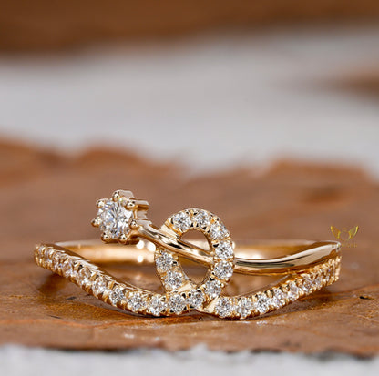 Small Lab Diamond Pave Ring for Women | Minimalist Anniversary Ring